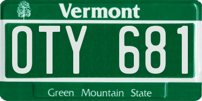 VT license plate OTY681