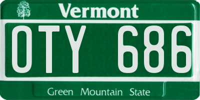 VT license plate OTY686