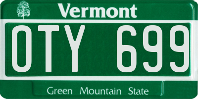 VT license plate OTY699