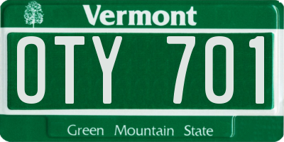 VT license plate OTY701