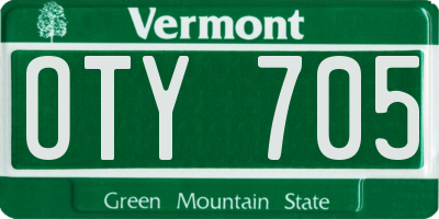 VT license plate OTY705
