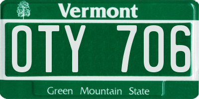 VT license plate OTY706