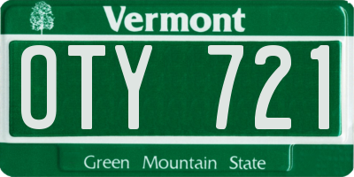 VT license plate OTY721