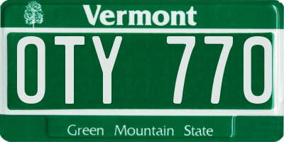 VT license plate OTY770