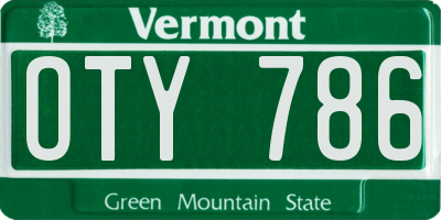 VT license plate OTY786
