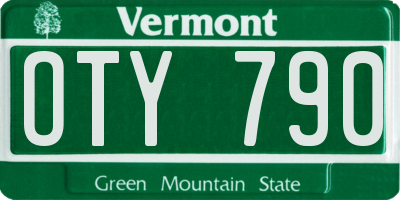 VT license plate OTY790