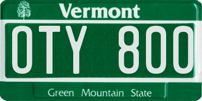 VT license plate OTY800