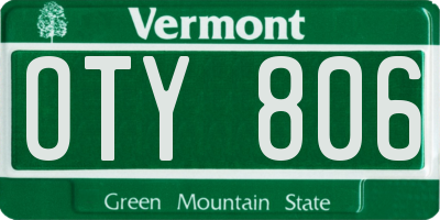 VT license plate OTY806