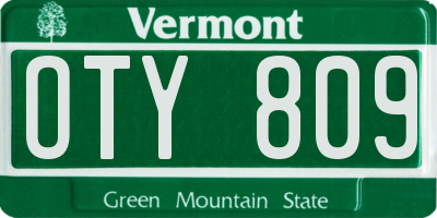 VT license plate OTY809