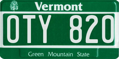 VT license plate OTY820