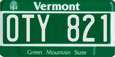 VT license plate OTY821