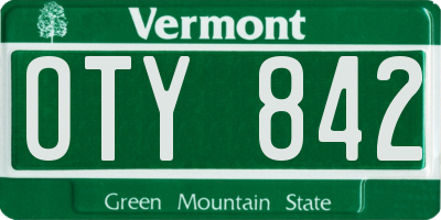 VT license plate OTY842