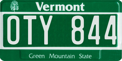 VT license plate OTY844