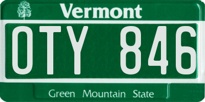 VT license plate OTY846