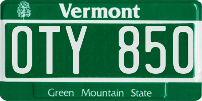 VT license plate OTY850