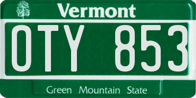 VT license plate OTY853