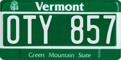 VT license plate OTY857