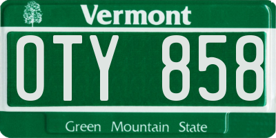 VT license plate OTY858