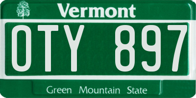 VT license plate OTY897