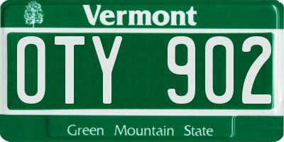 VT license plate OTY902