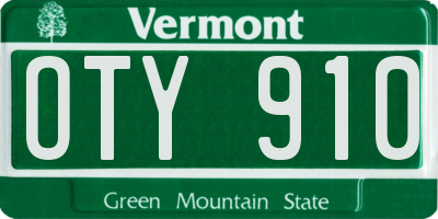 VT license plate OTY910