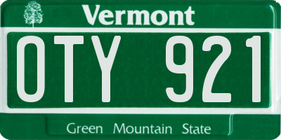 VT license plate OTY921