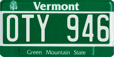 VT license plate OTY946