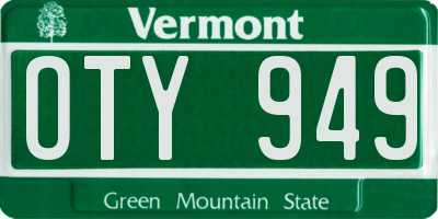 VT license plate OTY949