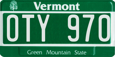 VT license plate OTY970