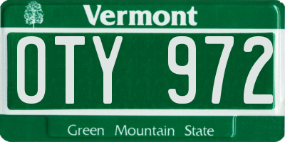 VT license plate OTY972