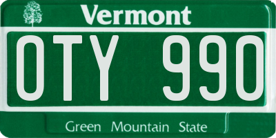 VT license plate OTY990