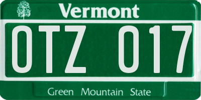 VT license plate OTZ017