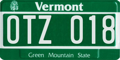 VT license plate OTZ018