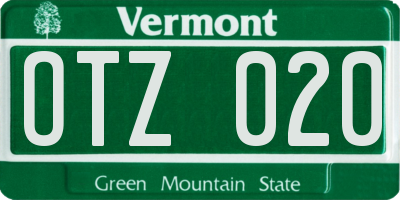 VT license plate OTZ020