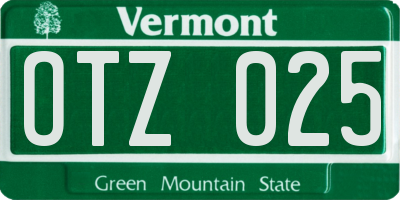 VT license plate OTZ025