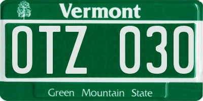 VT license plate OTZ030