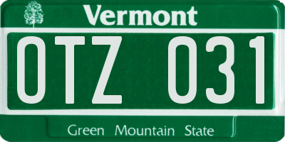 VT license plate OTZ031