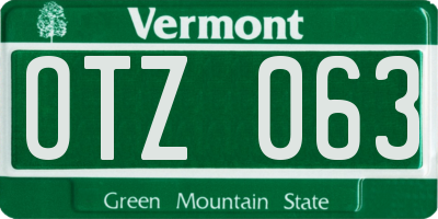 VT license plate OTZ063