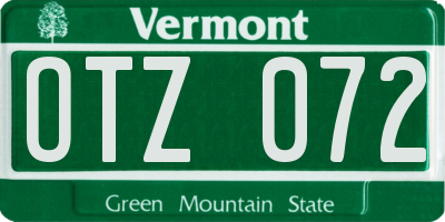 VT license plate OTZ072