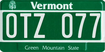 VT license plate OTZ077