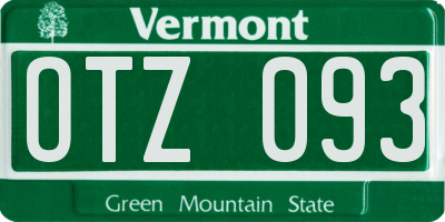 VT license plate OTZ093