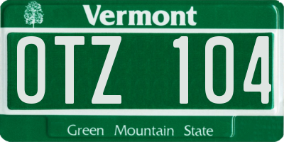 VT license plate OTZ104