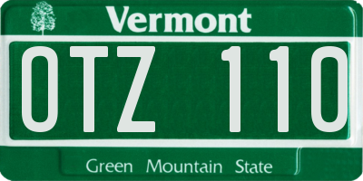 VT license plate OTZ110