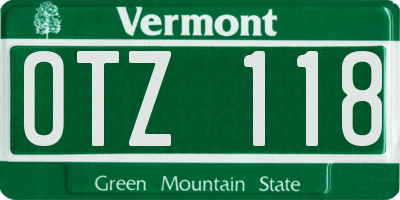 VT license plate OTZ118