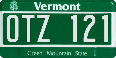 VT license plate OTZ121