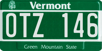 VT license plate OTZ146