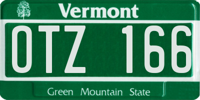VT license plate OTZ166