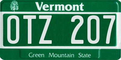 VT license plate OTZ207