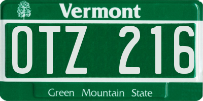 VT license plate OTZ216