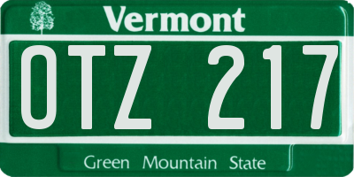 VT license plate OTZ217